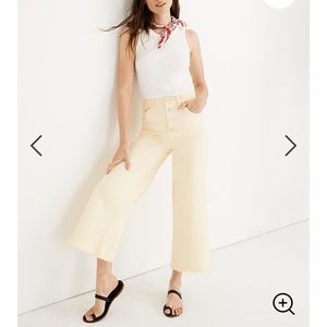 NWOT Madewell Yellow Emmett Wide Leg Crop Pants!